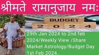 1St Feb 2024 Budget Day Special/Share Market Astrology/Stock Market /Weekly View Share Market..