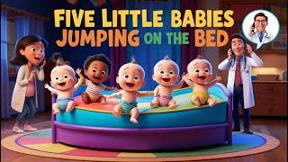 Five Little Babies jumping On The Bed  | Nursery Rhymes and Kids Songs | E Family Channel