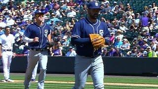 SD@COL: Lee goes 5 1/3 scoreless in Padres' debut