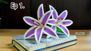 Ep1. Petals ️Easy Crochet Lily Flower Tutorial step by step | Crochet Flower Bouquet #crochetflower