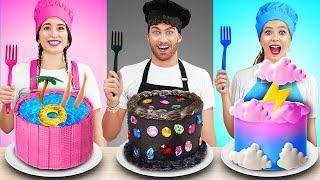 NEW 123 GO! One Color Food Challenge! Amazing Ideas for Cake Decoration