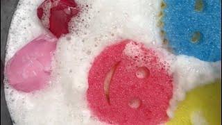 ASMR Creamy Gemstones & Sparkling Snow soaps, Grout, Scrub Mommy, Daddy sponges & Comet soft scrub