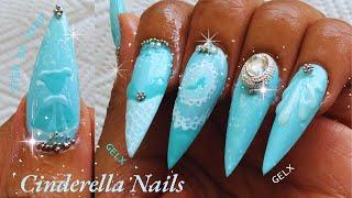  Cinderella Winter Wonderland Princess Nails 🩵 | Gel X Nails