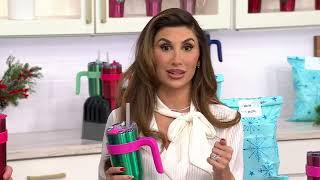 Primula Set of (3) 30oz Tumblers with Straws & Gift Bags on QVC