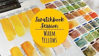 Swatchbook Session 4 | Warm Yellows and Aussie Red Gold | Swatching and Color Mixing