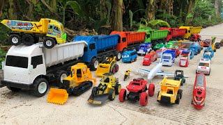 Mobil Truk Tronton Panjang Bongkar Mobil Mobilan Truk Pemadam, Crane, Truk Molen, Tayo, Dump Truck