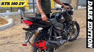 Apache RTR 160 2v Dark Edition || Detailed Review || New 2024 Apache RTR 160 2v Full Black Colour