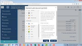 Moodleda kontentga fayl joylash, как вставить файл в модуль, Upload a file to the content in Moodle