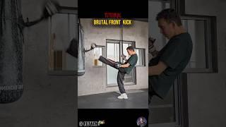 Brutal Front Kick ️ #training #tutorial #karate #taekwondo #mma