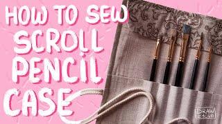 How to sew a scroll pencil or brush case || Tutorial || Handmade roll up brush case
