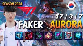 T1 Faker AURORA vs HWEI Mid - Patch 14.23 KR Ranked | lolrec