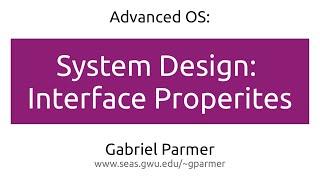 GW AdvOS: What makes an interface good?