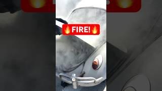 ENGINE ON FIRE!! Our 1965 VW Bug Catches On Fire WHILE DRIVING. What Happened? Let's Take A Look...