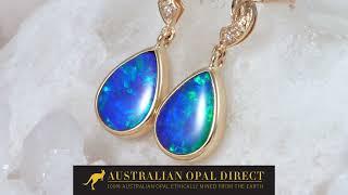 Gold Earrings, Green Earrings, Opal Stud Earrings - Australian Opal Direct | Worldwide Shipping