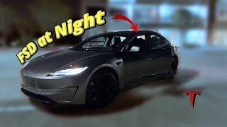 Is Full Self Drive at Night Safe ? Tesla Model 3 Performance 2024