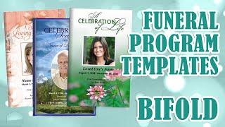 Funeral Program Templates - Bifold Center Fold Presentation Layout