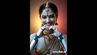Indian Robot Girl Makes a Heart Sign | Future Meets Emotion 🫶 #love #beautiful #photoshoot