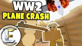 Plane Crash Unplanned Parachute Jump - Unturned Roleplay (WW2 RP)
