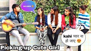 Picking up Cute Girl with guitar।।Best Reaction Video ।। By official Abhishek