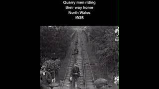 North Wales Quarry Men Riding Home On The Rail  Track 1935 #Quarry #Wales #RailWay