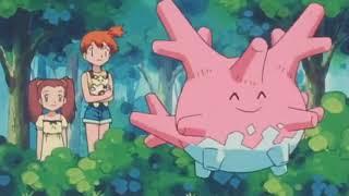 When Brock pulls Misty's ear to stop catching corsola