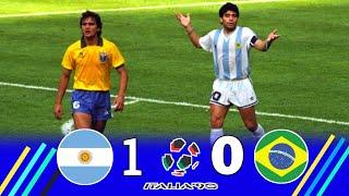 The Day Argentinian & Maradona Destroyed Brazilian Branco & Jorginho in 1990 World Cup