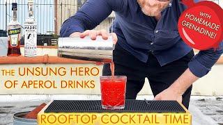 The best Aperol cocktail you haven't tried yet AND how to make grenadine | ROOFTOP COCKTAIL TIME