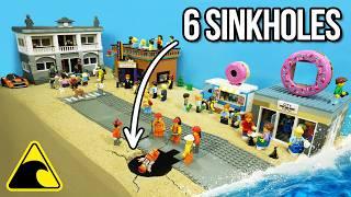 Sinkhole Flood Disaster in Lego City - Tsunami Dam Breach Experiment