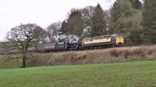 57601 Windsor Castle pilots 45407 ECS, + HST 125 TEST Ribblehead  24/11/2024