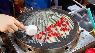 Thailand Street Food SHOCKING BLACK CREPE Bangkok Dessert