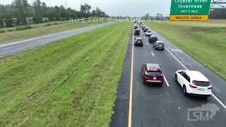 10-07-2024 Homosassa Springs, FL - Massive Evacuation Traffic - Drone - 589 at Gulf Lake