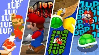 Evolution of Infinite 1-UP Tricks in Super Mario Games (1985-2021)