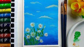 Flower Painting for beginners | Gouache painting | Painting tutorial