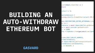 Building an Automated Withdrawal bot for your Ethereum wallet