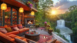 Gentle Spring Atmosphere with Cozy Porch Ambience  Relaxing Jazz Instrumental Music for Study, Work