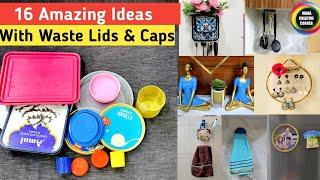 16 Useful things You can make with Plastic lids & Caps | Plastic lids reuse ideas | Best  of waste