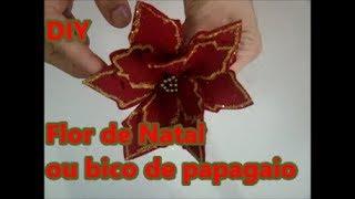 Como fazer Enfeites de Nata -l Flor de natal ou bico de papagaio sem frisador