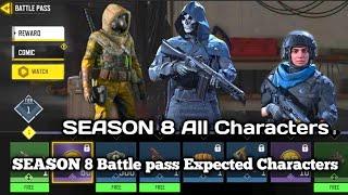 Season 8 All Characters | Season 8 Battle pass Characters (Expected) COD Mobile