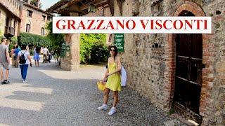 Walking in Grazzano Visconti, a village between the Middle Ages and Harry Potter.