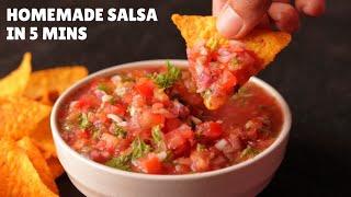 5-Minute HOMEMADE MEXICAN SALSA Without Food Processor | मेक्सिकन सालसा सिर्फ ५ मिनट में