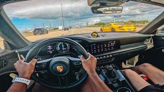 PORSCHE 911 GT3 vs FERRARI F8 POV DRIVE - CUTTING UP IN TRAFFIC!