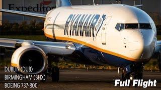 Ryanair Ganzer Flug | Dublin nach Birmingham | Boeing 737-800 (mit ATC)