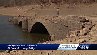 Drought reveals remnants of historic bridge in Pennsylvania