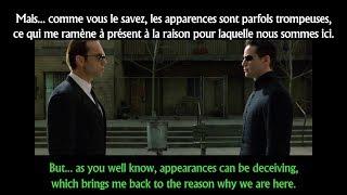 FRENCH LESSON - learn french with movies ( french + english sub ) Matrix reloaded part1