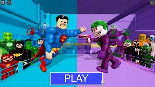 SUPERHERO Team Vs VILLAN Team in BARRY'S PRISON RUN! New Scary Obby (#Roblox)