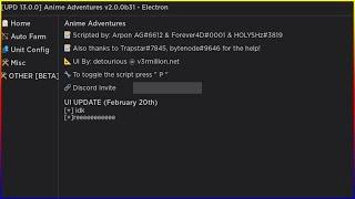 *NEW* Anime Adventures Script (PASTEBIN 2023) (AUTO FARM,AUTOSTART,AUTO PLACE UNIT,WORLD SELECTION )