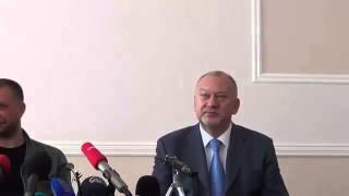 Александр Бородай, Игорь Стрелков. Донецк, пресс-конференция 10 июля 2014
