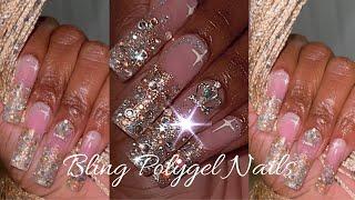 Bling Polygel Nails | Easy DIY | NO ACRYLIC needed! 