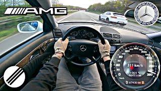 Mercedes-Benz E63 AMG W211 TOP SPEED DRIVE ON GERMAN AUTOBAHN 