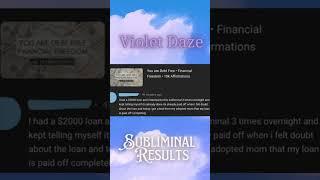 Subliminal Results  you are debt free - financial freedom #lawofassumption #subliminal